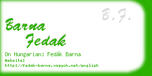 barna fedak business card